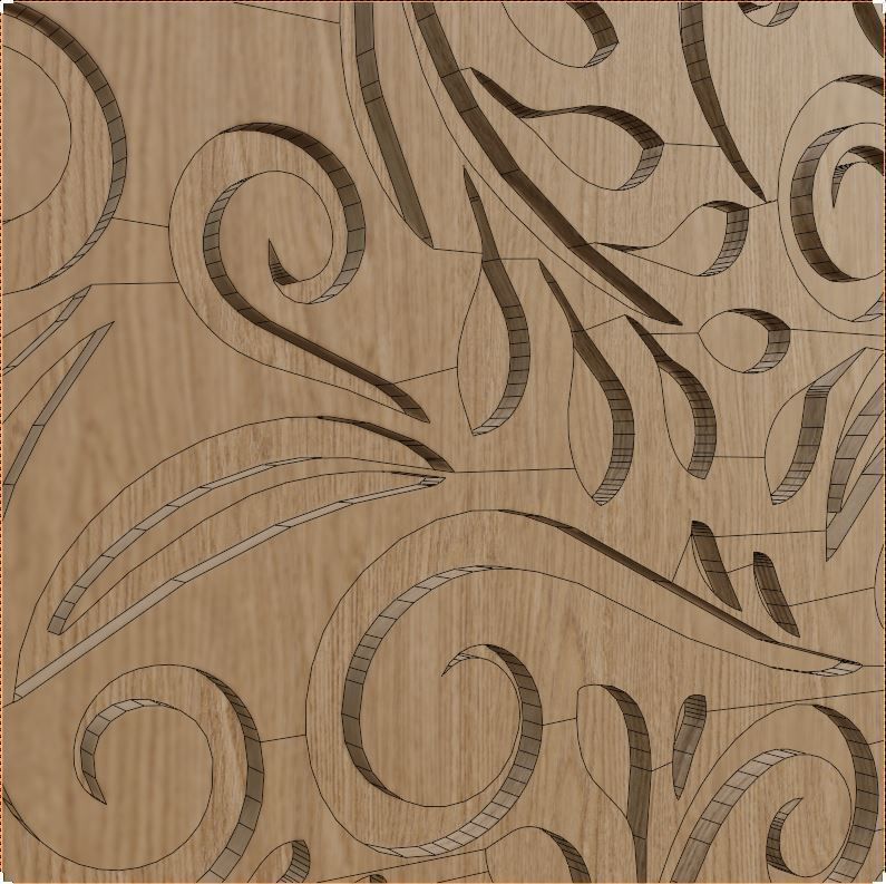 Decorative Wooden Wall Model 20 Low-poly 3D model_7