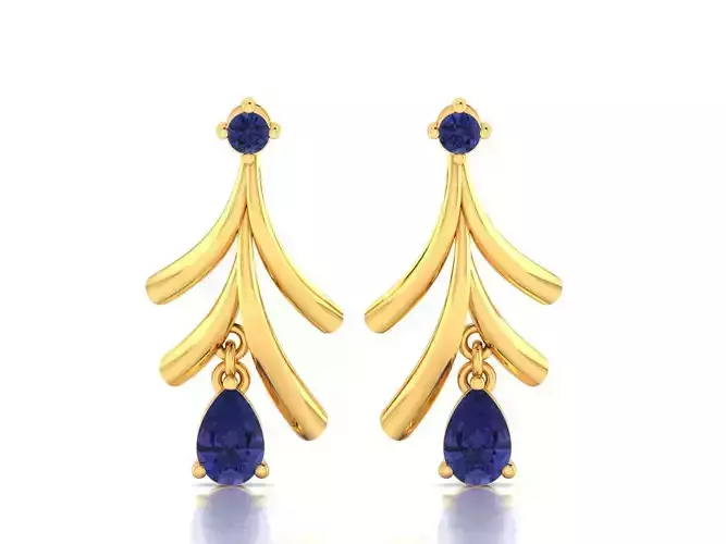 Pear Stone earrings 3D print model