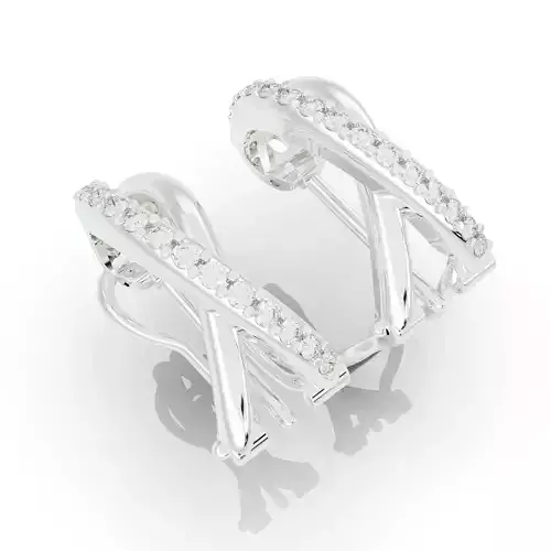 X Earring clear crystal snub nose ring