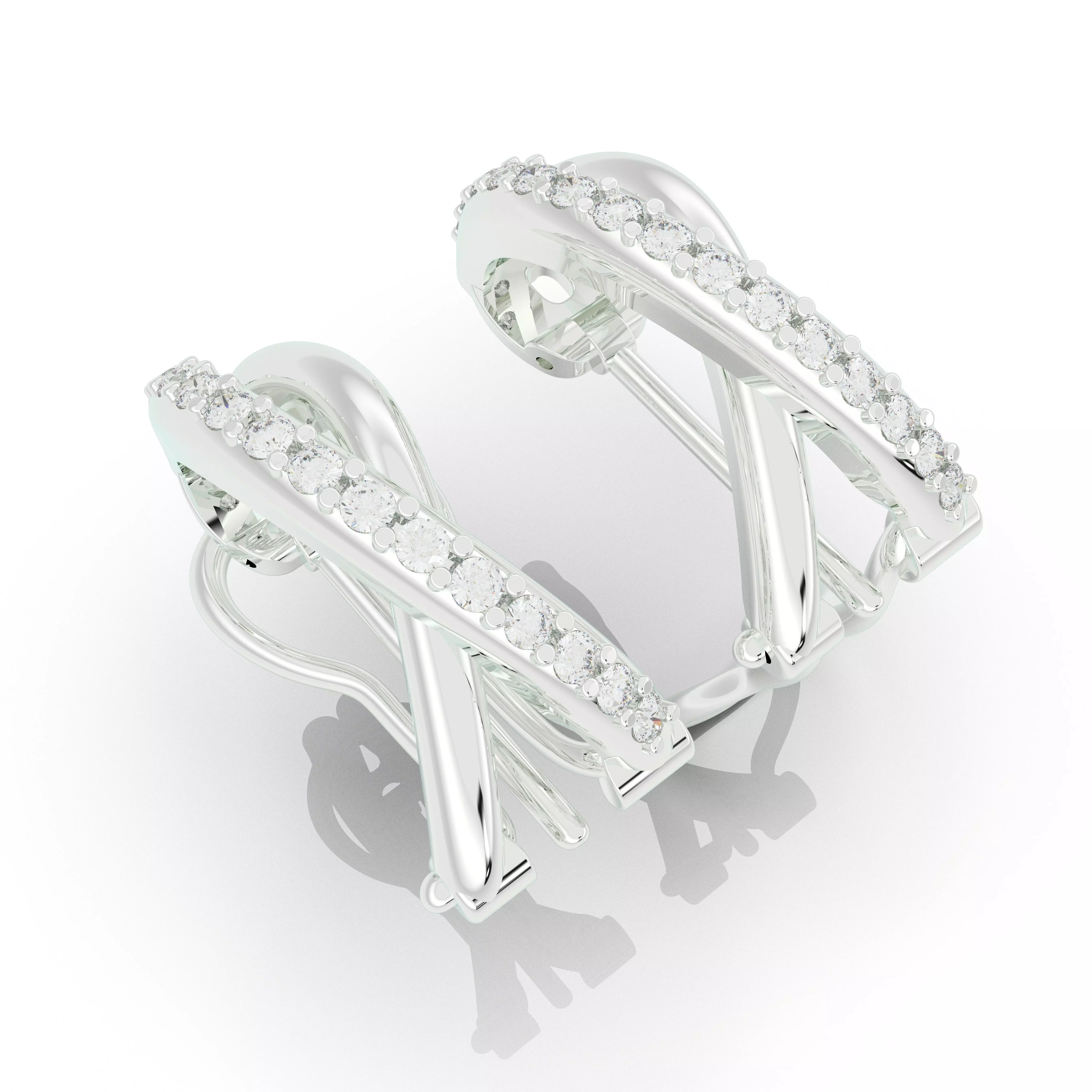 X Earring clear crystal snub nose ring 3D print model