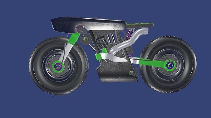 Cyberpunk Bike Low-poly 3D model