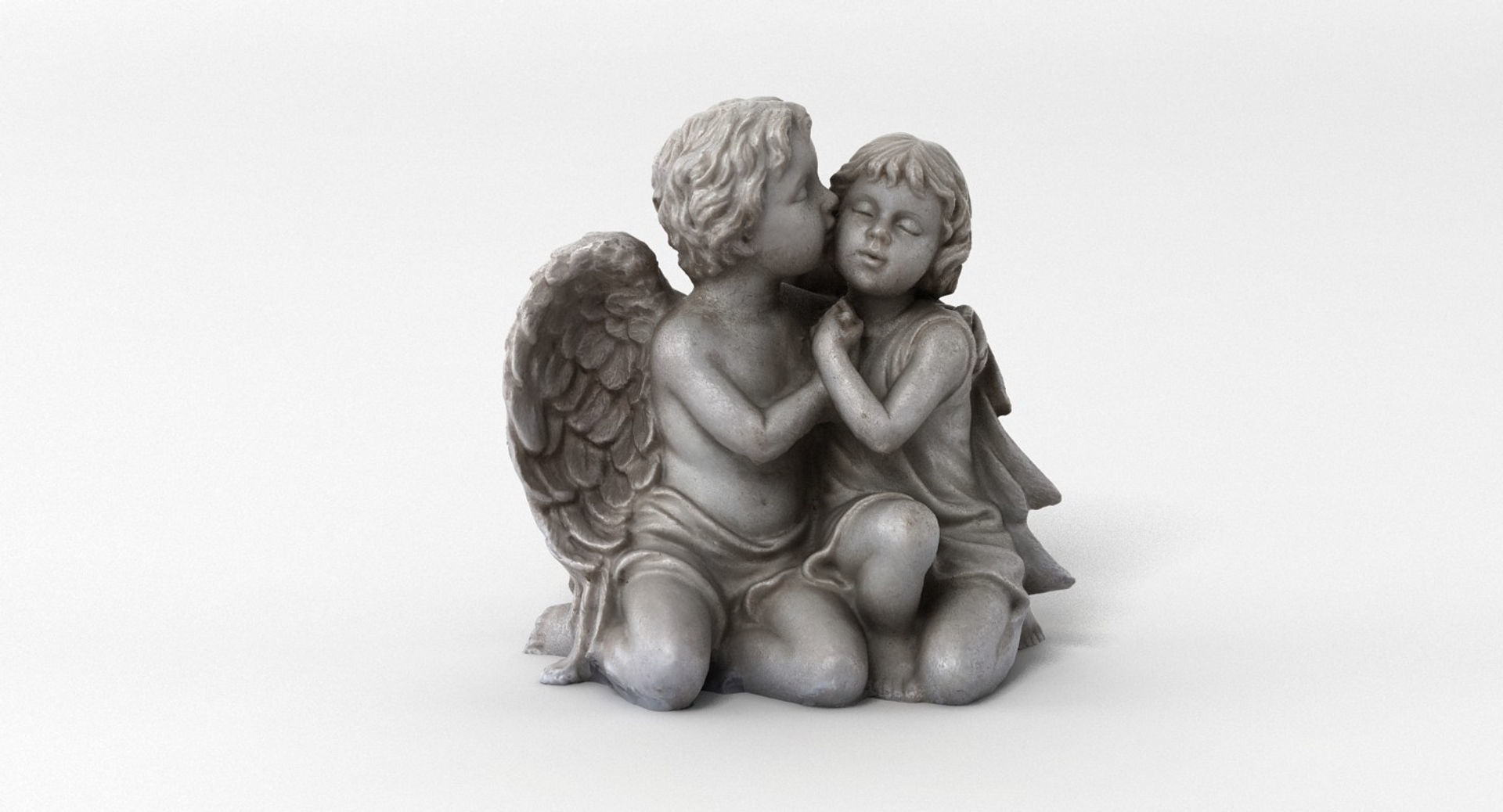 Angel 2 pair of angels kissing each 3D model_7