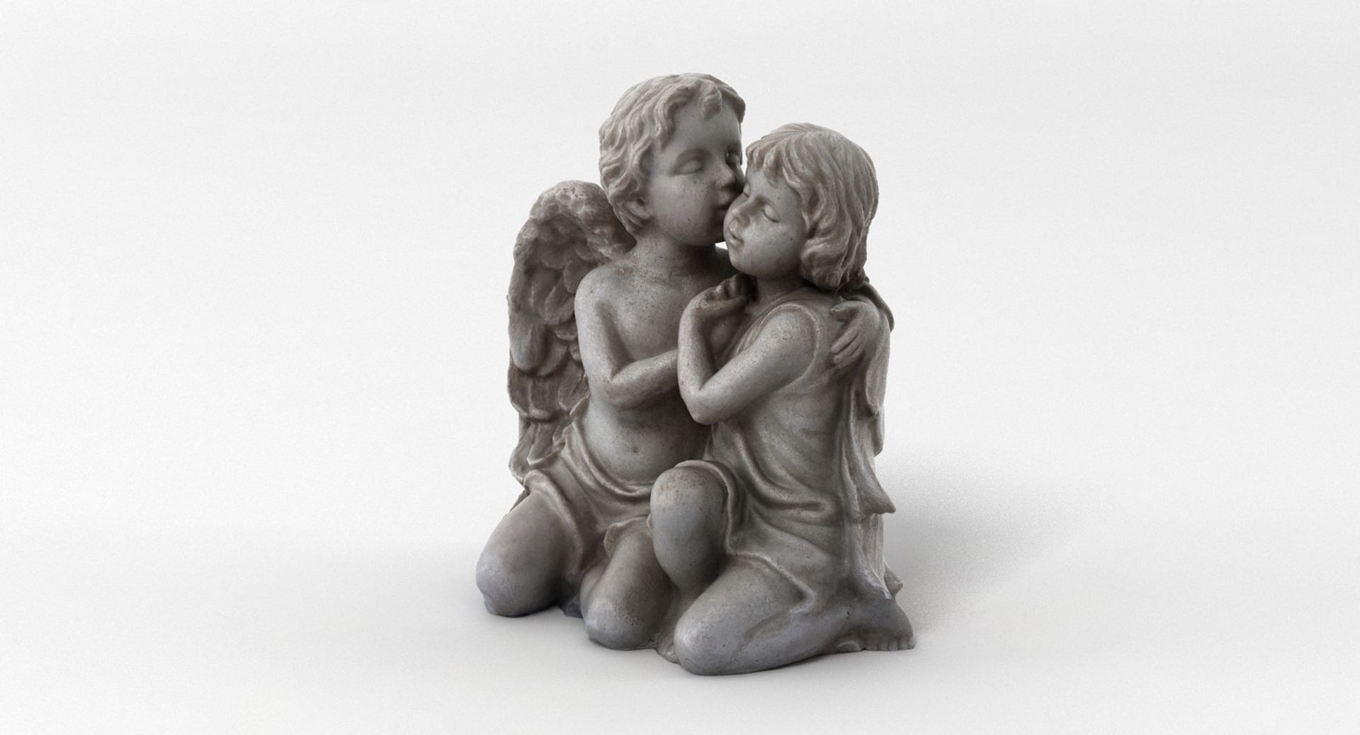 Angel 2 pair of angels kissing each 3D model_3
