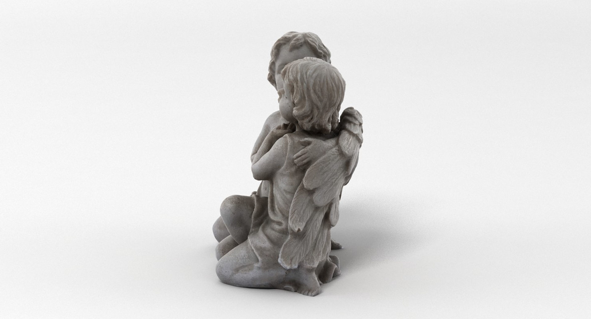 Angel 2 pair of angels kissing each 3D model_2