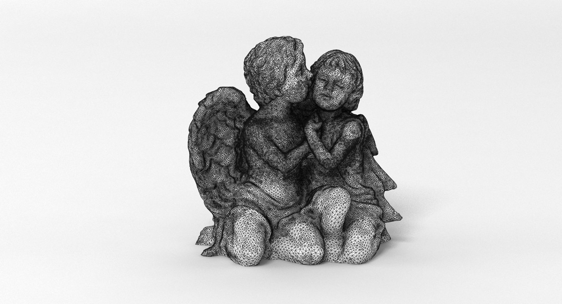 Angel 2 pair of angels kissing each 3D model_8