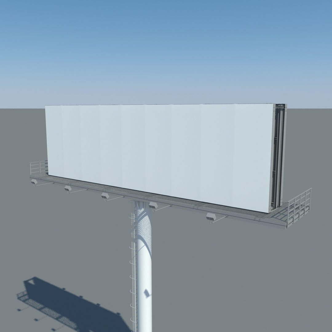 Billboard 1 empty on pole 3D model_2