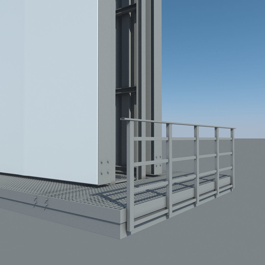 Billboard 1 empty on pole 3D model_6