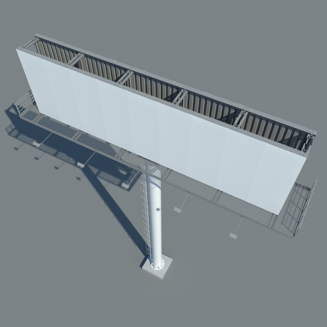 Billboard 1 empty on pole 3D model_7