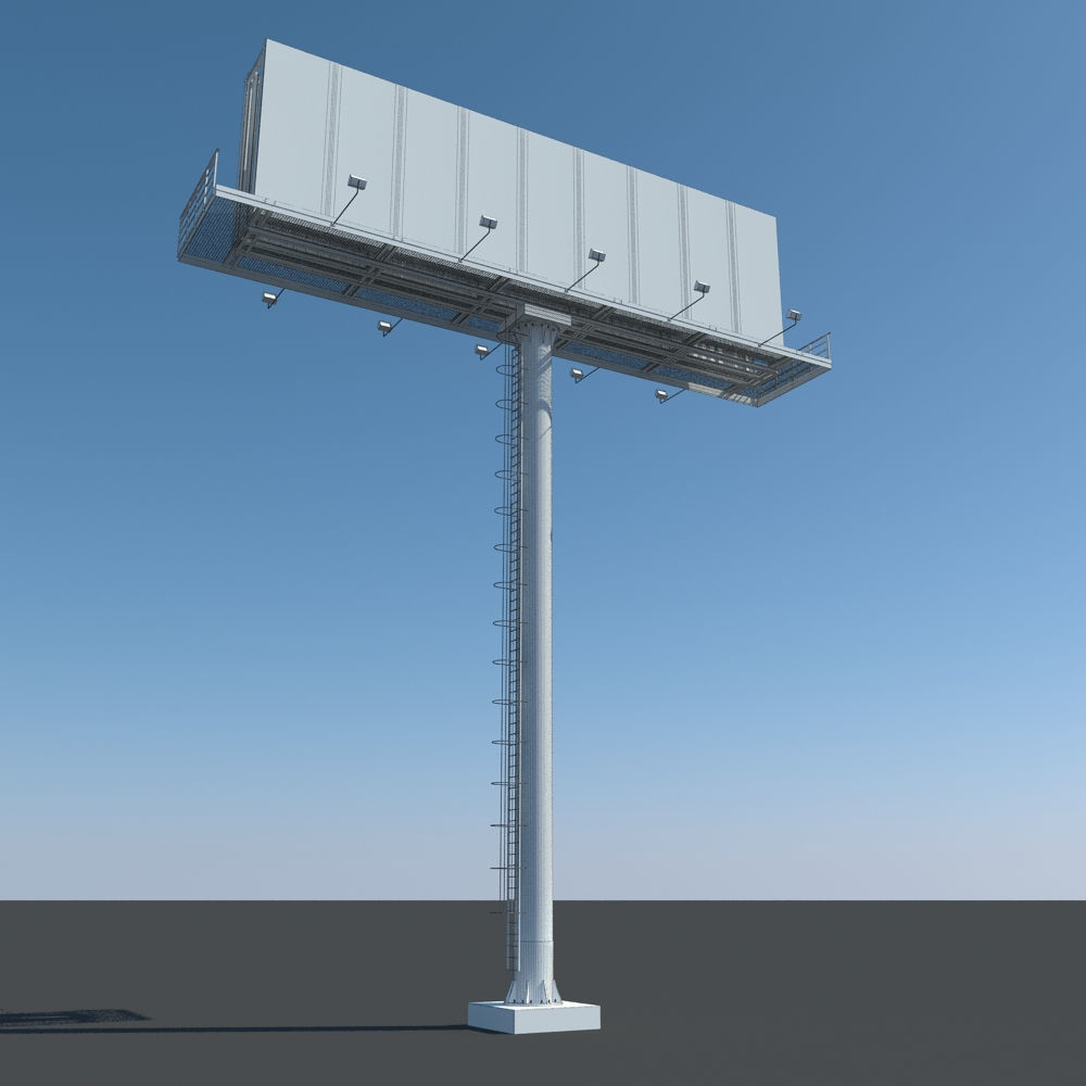 Billboard 1 empty on pole 3D model_11