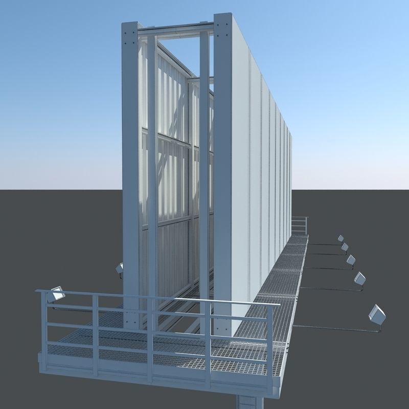 Billboard 1 empty on pole 3D model_12