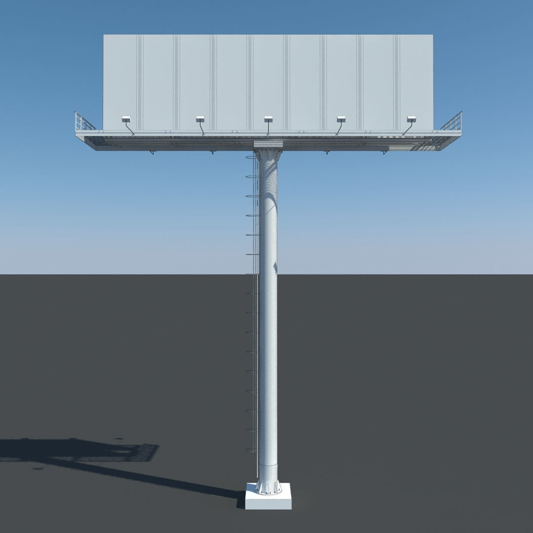 Billboard 1 empty on pole 3D model_14