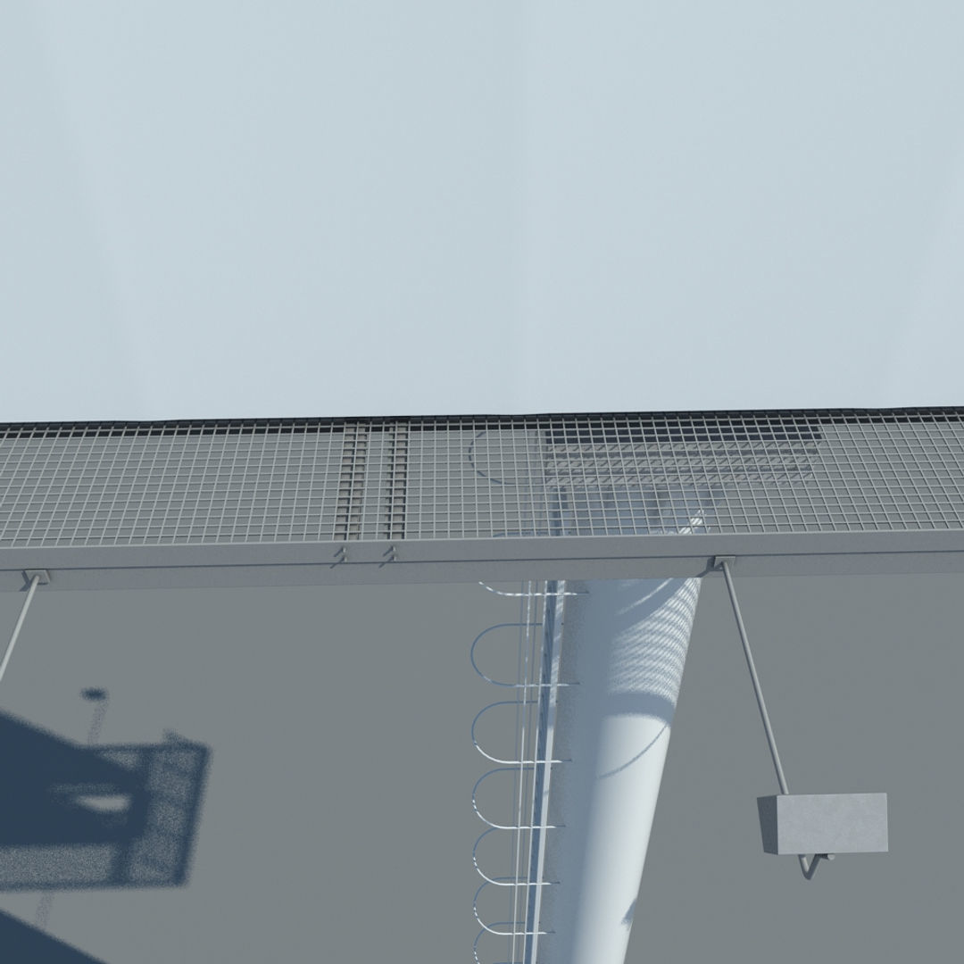 Billboard 1 empty on pole 3D model_3