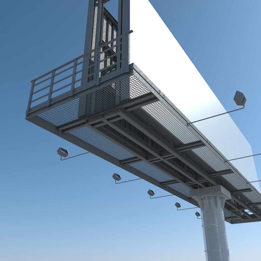 Billboard 1 empty on pole 3D model_9