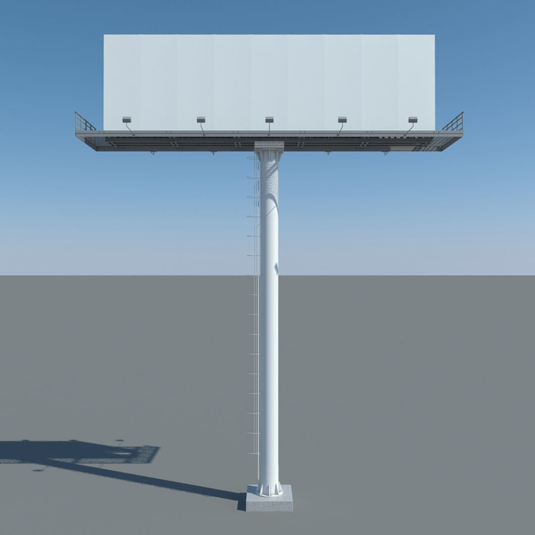 Billboard 1 empty on pole 3D model_13