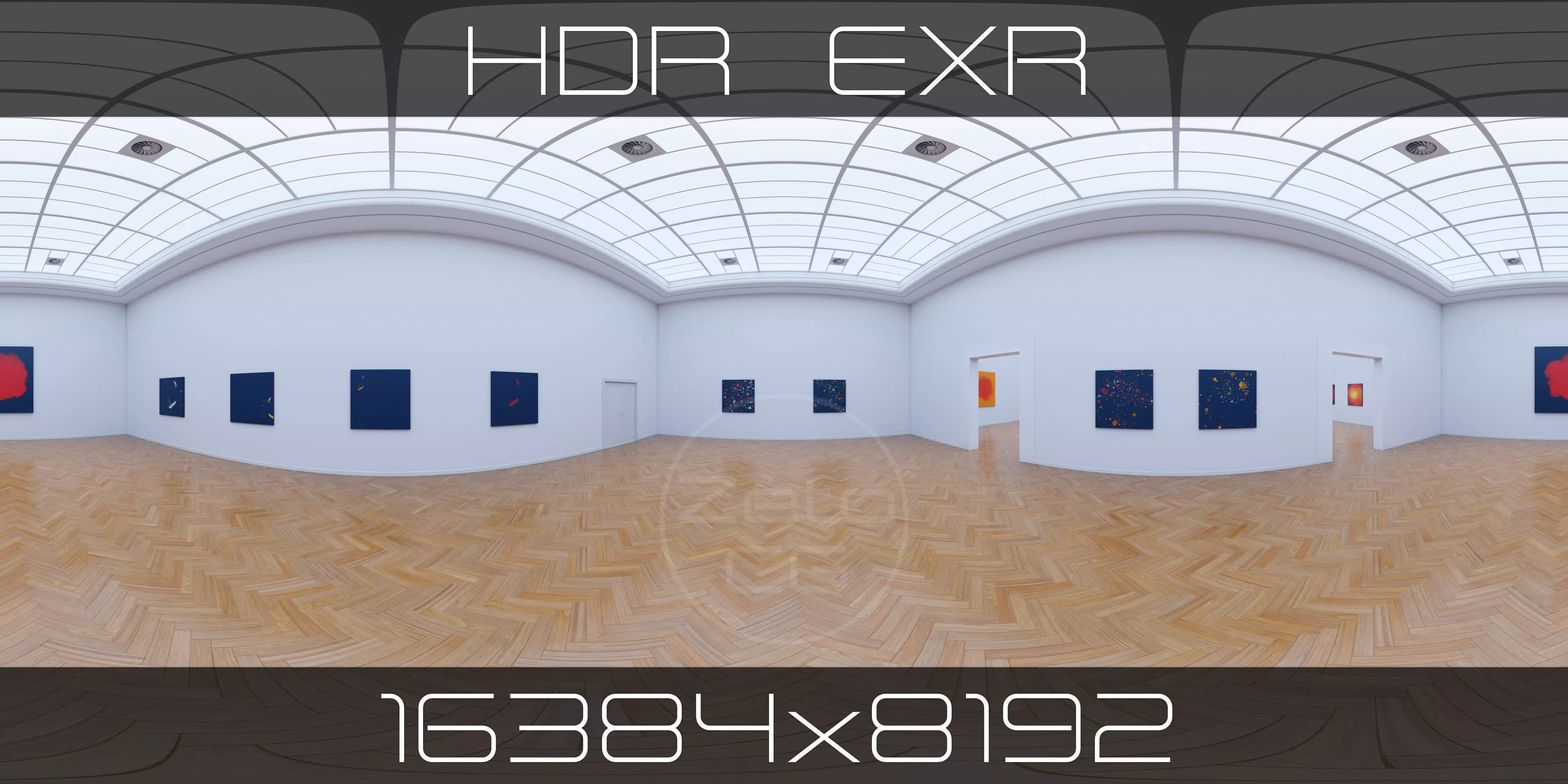 HDRI - Art Museum Gallery Interior 26 - 16384x8192 Texture_0