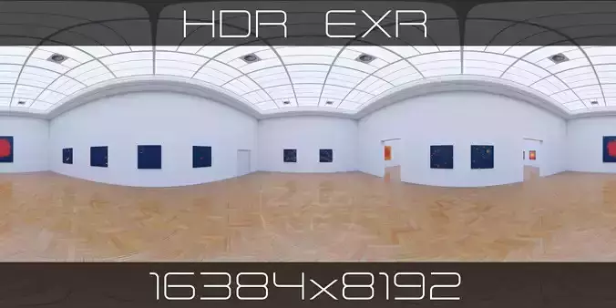 HDRI - Art Museum Gallery Interior 26 - 16384x8192 Texture