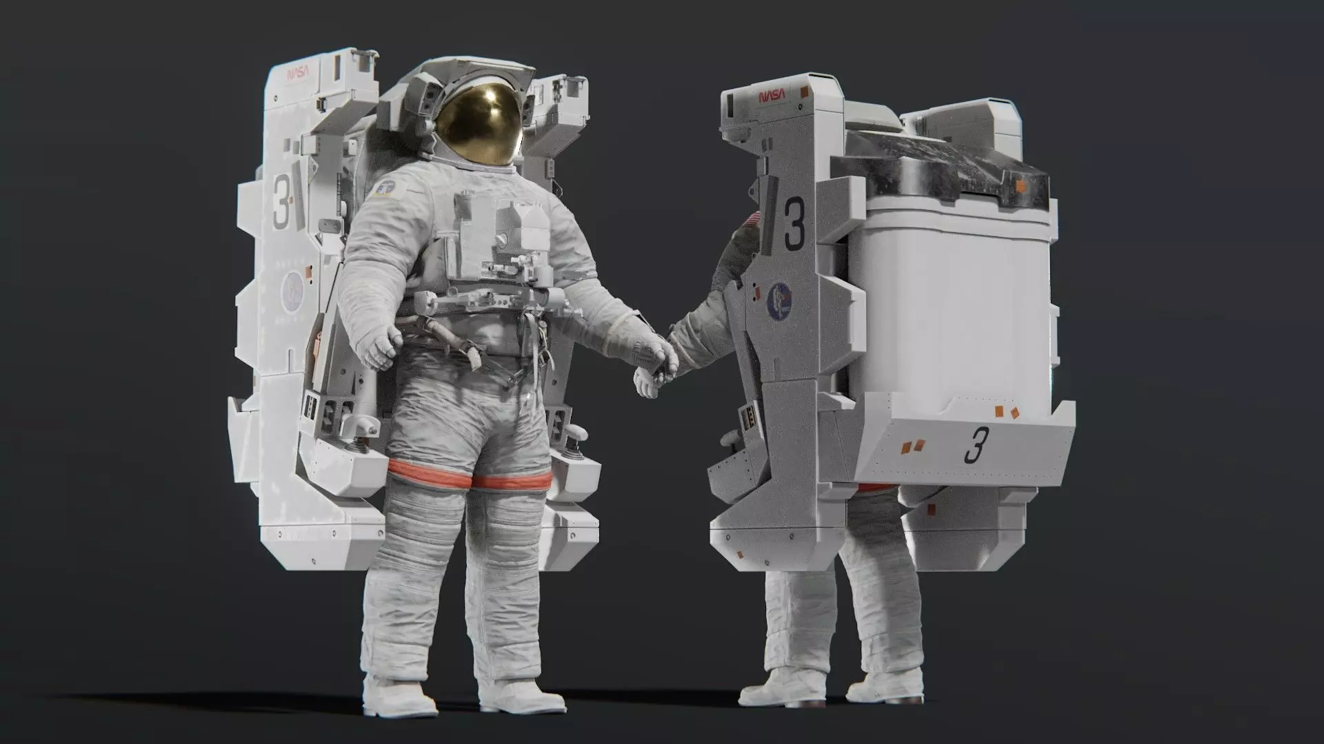 Astronaut EMU MMU Spacesuit 3D model_0