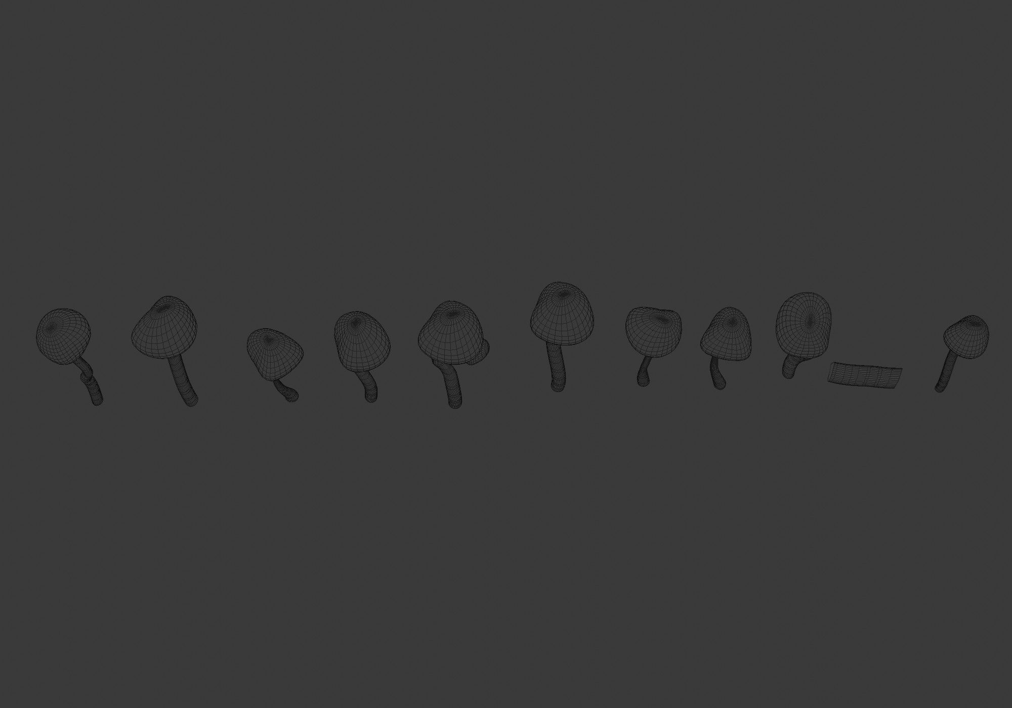 pink trees collection Low-poly 3D model_15