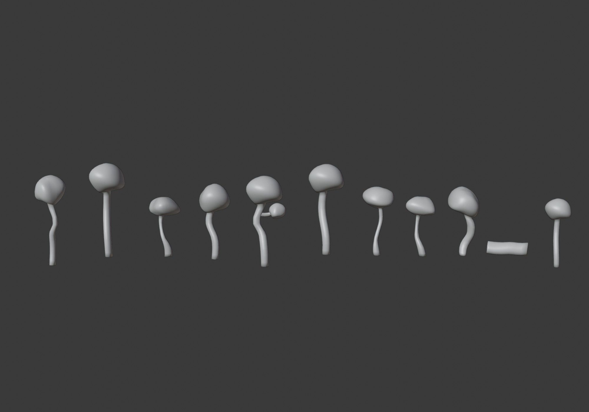 pink trees collection Low-poly 3D model_10