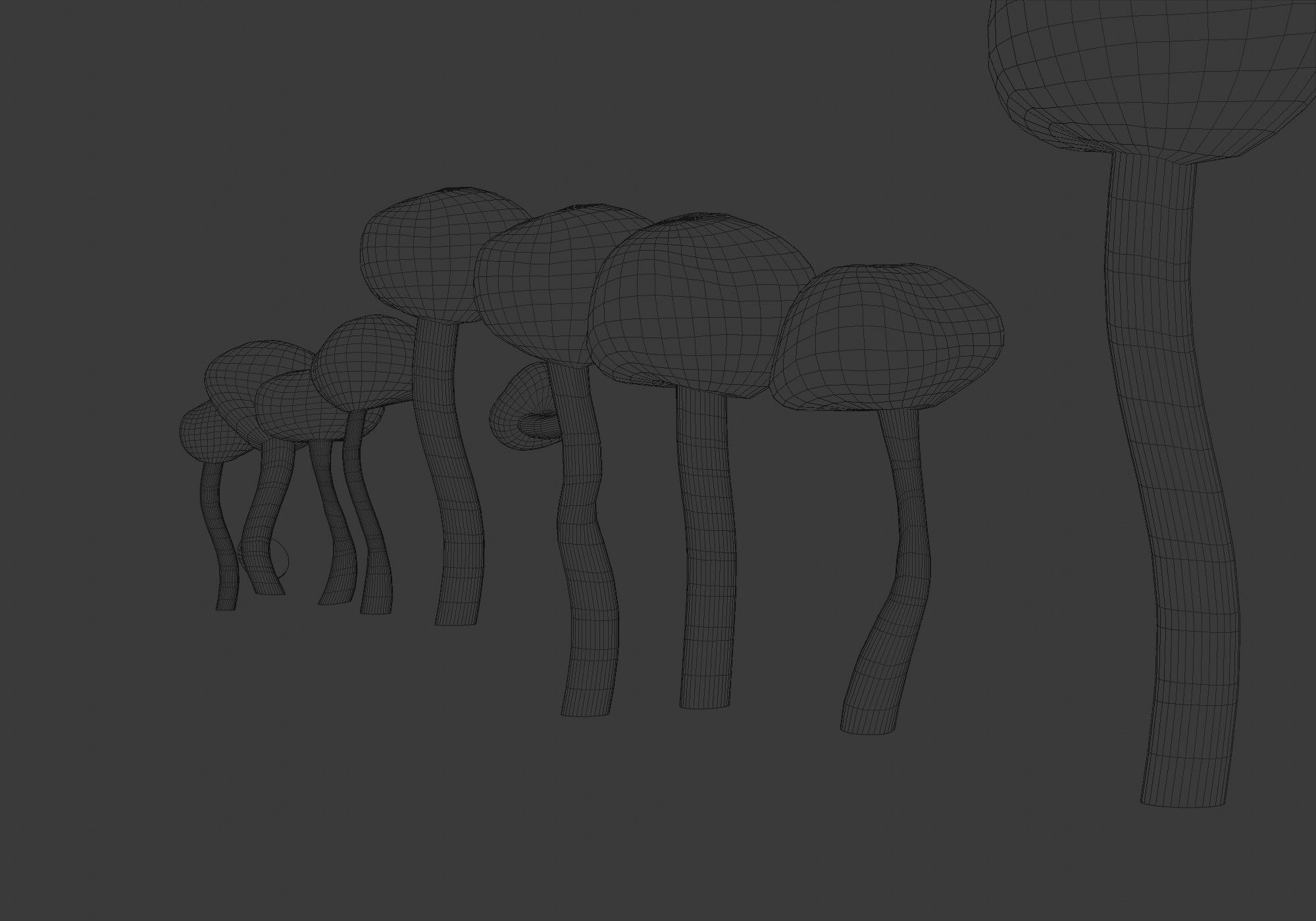 pink trees collection Low-poly 3D model_17