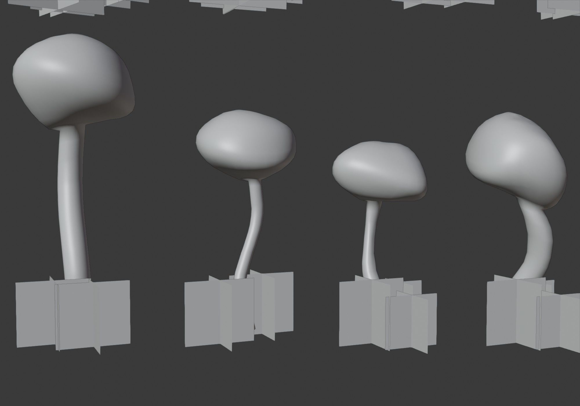 low poly trees collection set of and grass Low-poly 3D model_13