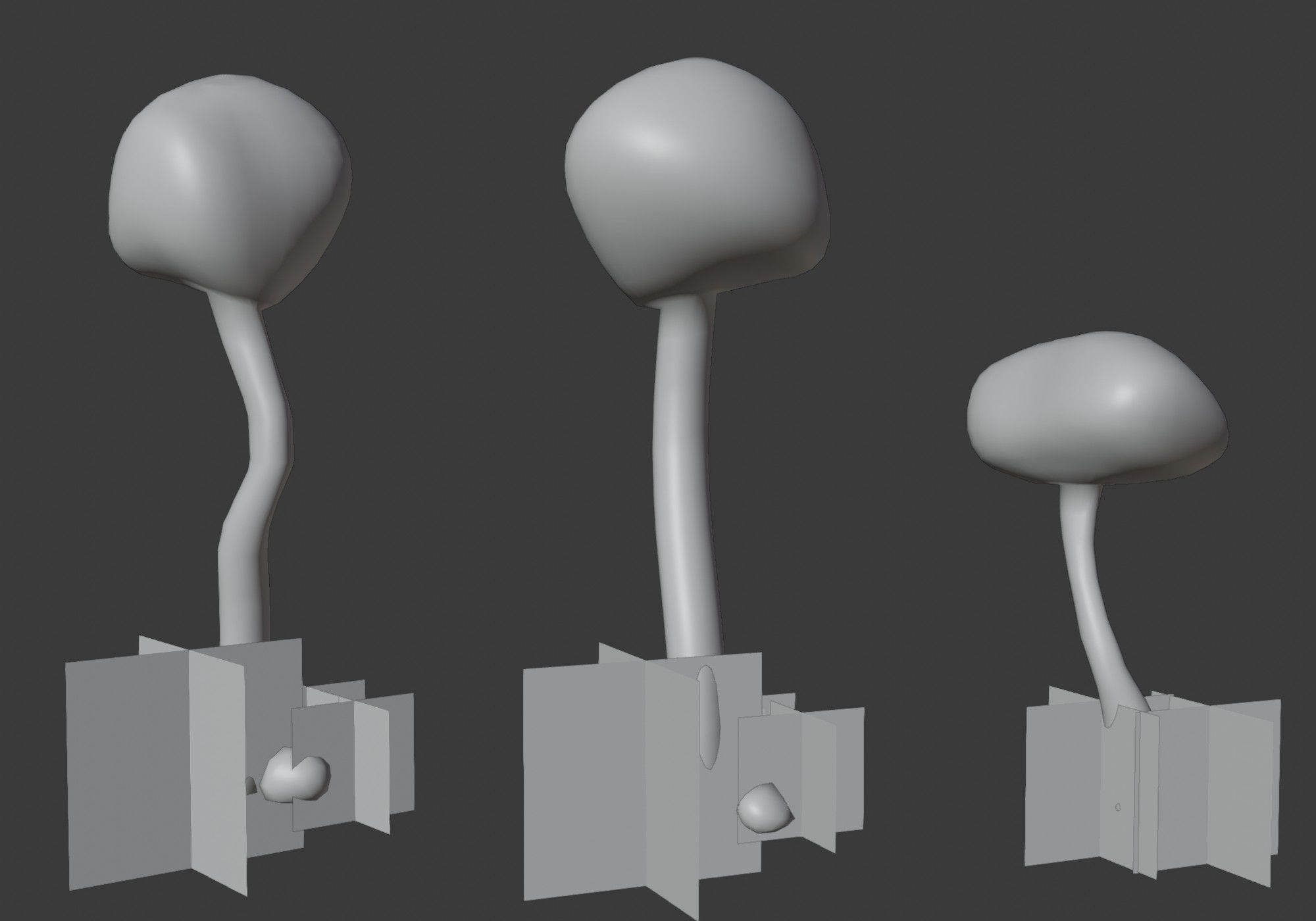 low poly trees collection set of and grass Low-poly 3D model_14