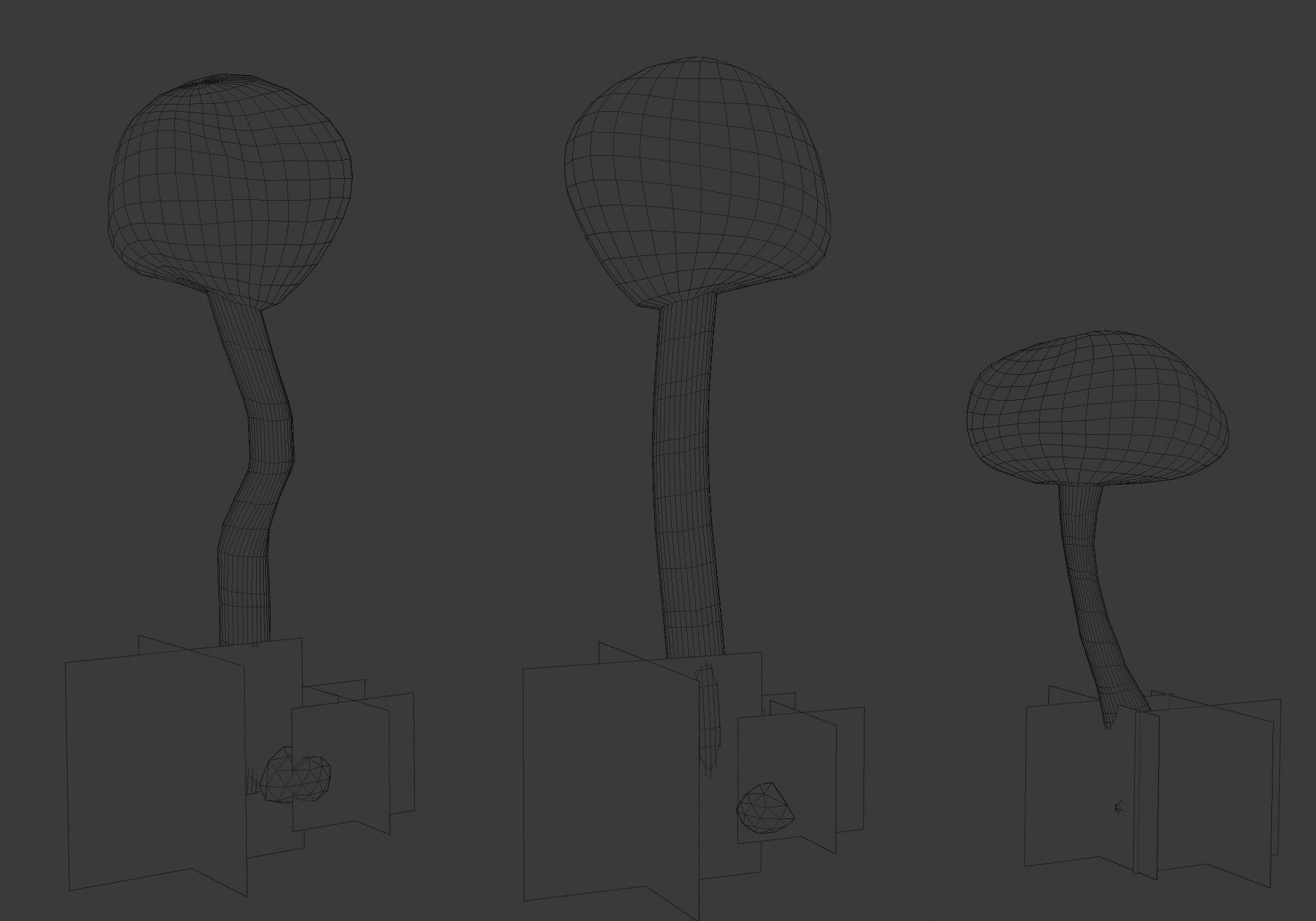 low poly trees collection set of and grass Low-poly 3D model_17