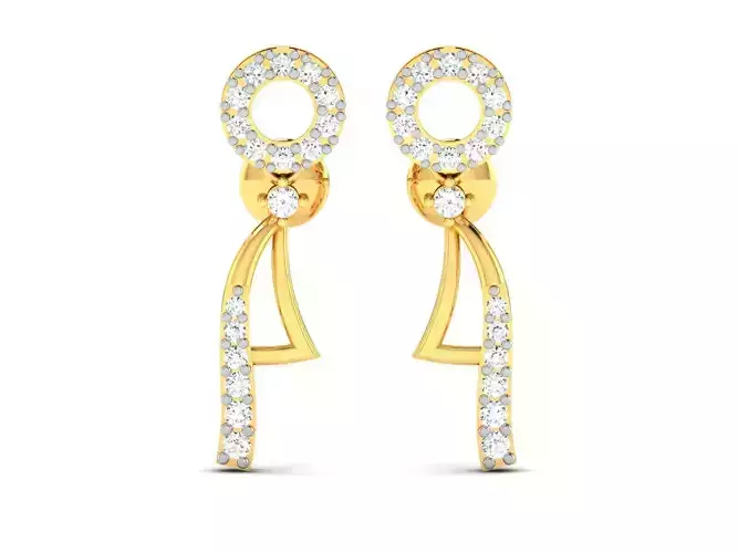 Diamond Hoop Earrings 3D print model