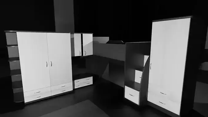 Furniture desk with drawers