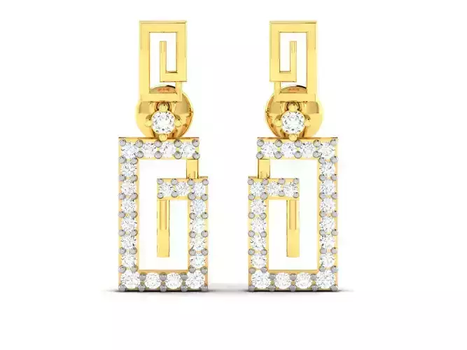 Diamond Hoop Earrings 3D print model