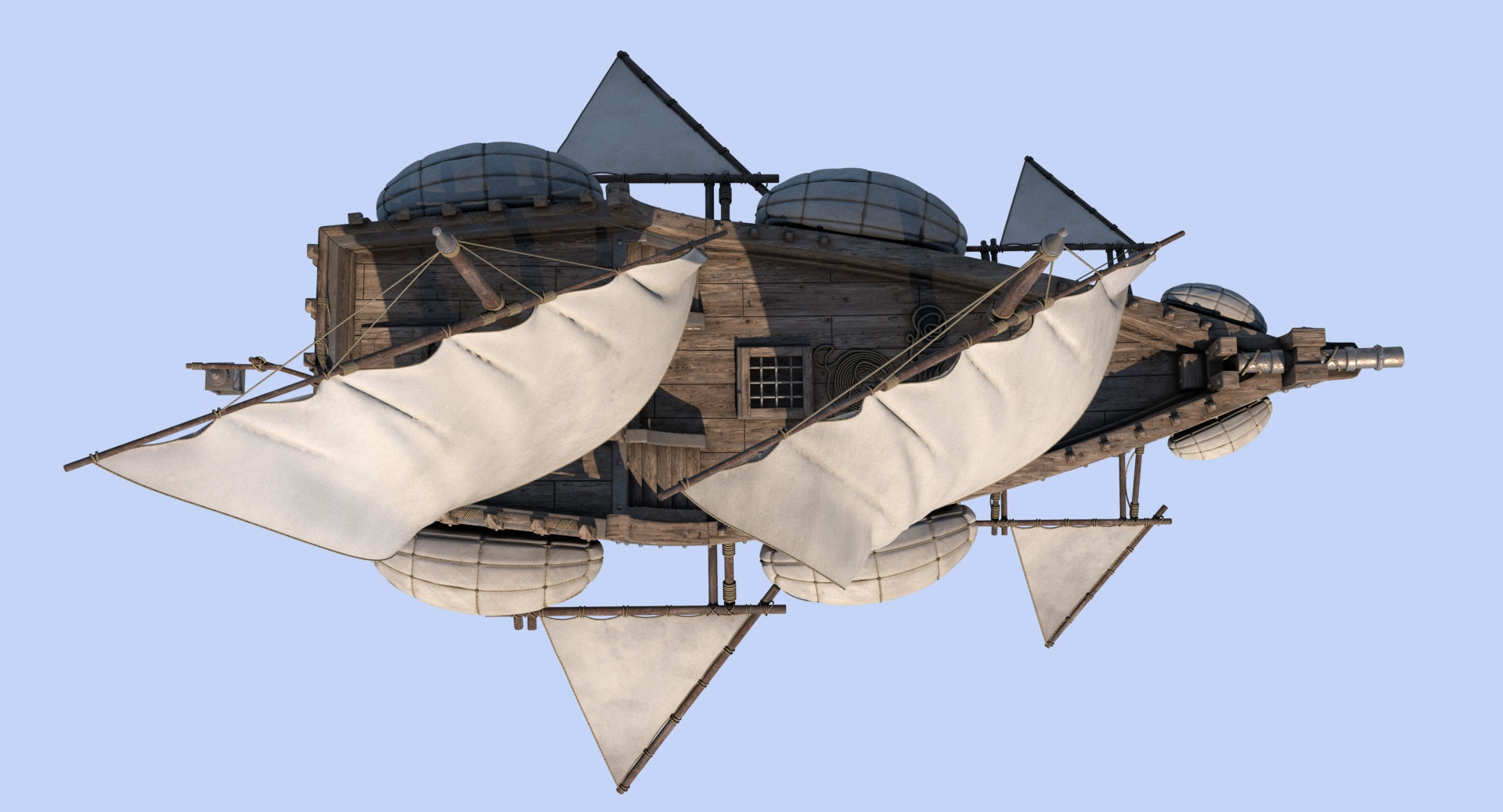 Fantasy Flying Ship 2 3D model_16