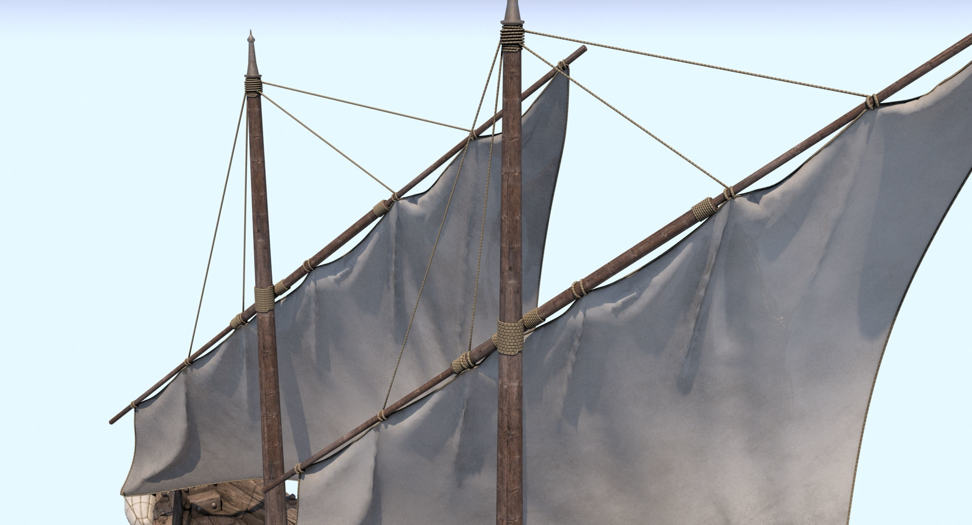 Fantasy Flying Ship 2 3D model_9