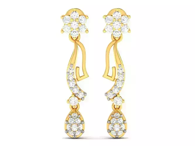 Women Earrings 3dm stl render detail 