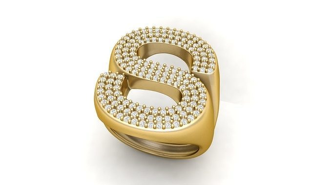 S Letter Diamond  Ring   3D print model