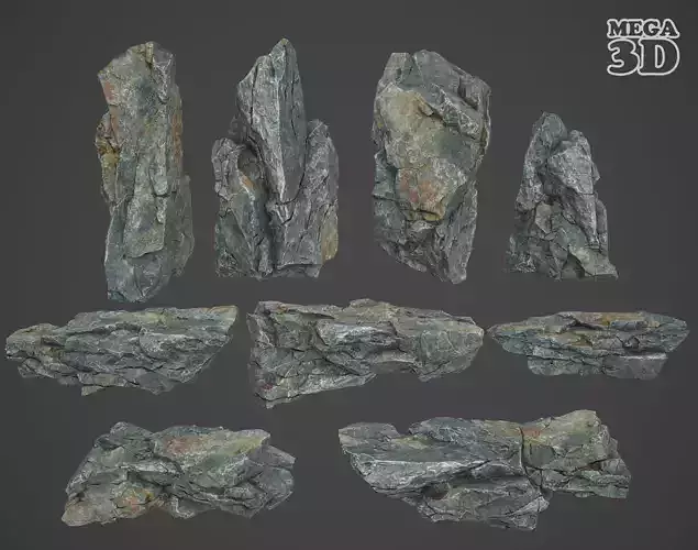 Sharp Rock 220419 - Ultra HD 16K Textures Low-poly 3D model