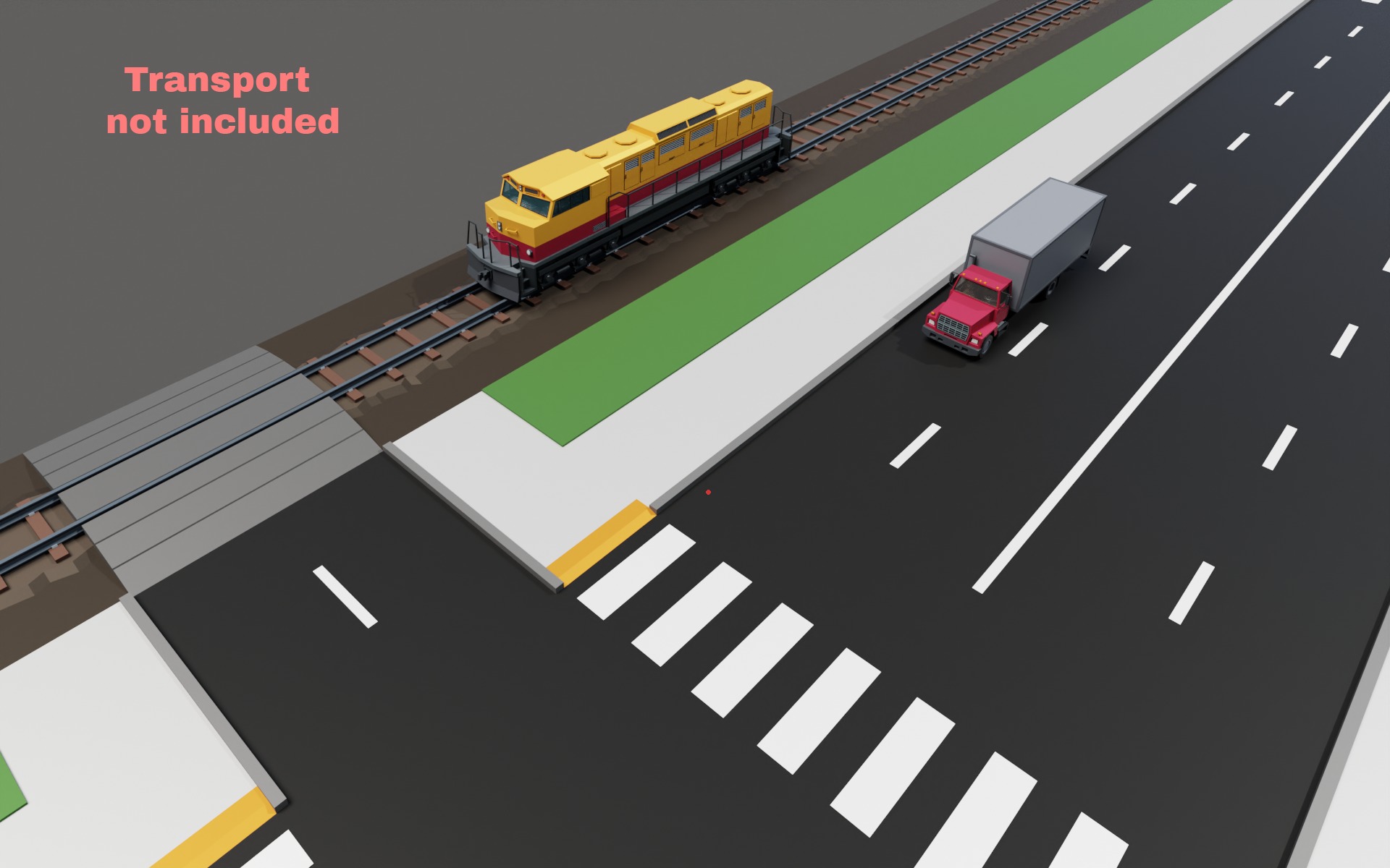 City Roads Tiles Asset Pack Low-poly 3D model_2