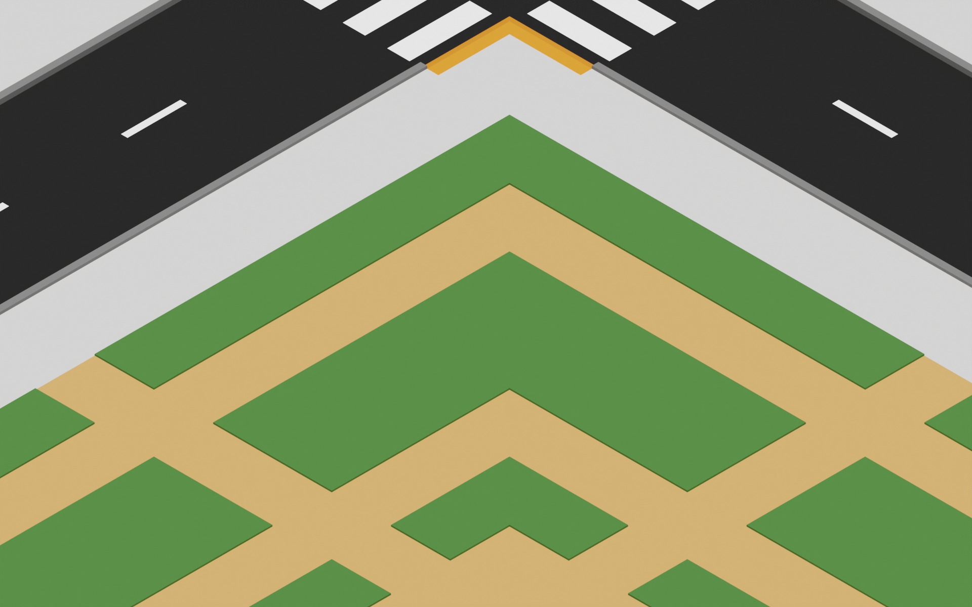City Roads Tiles Asset Pack Low-poly 3D model_5