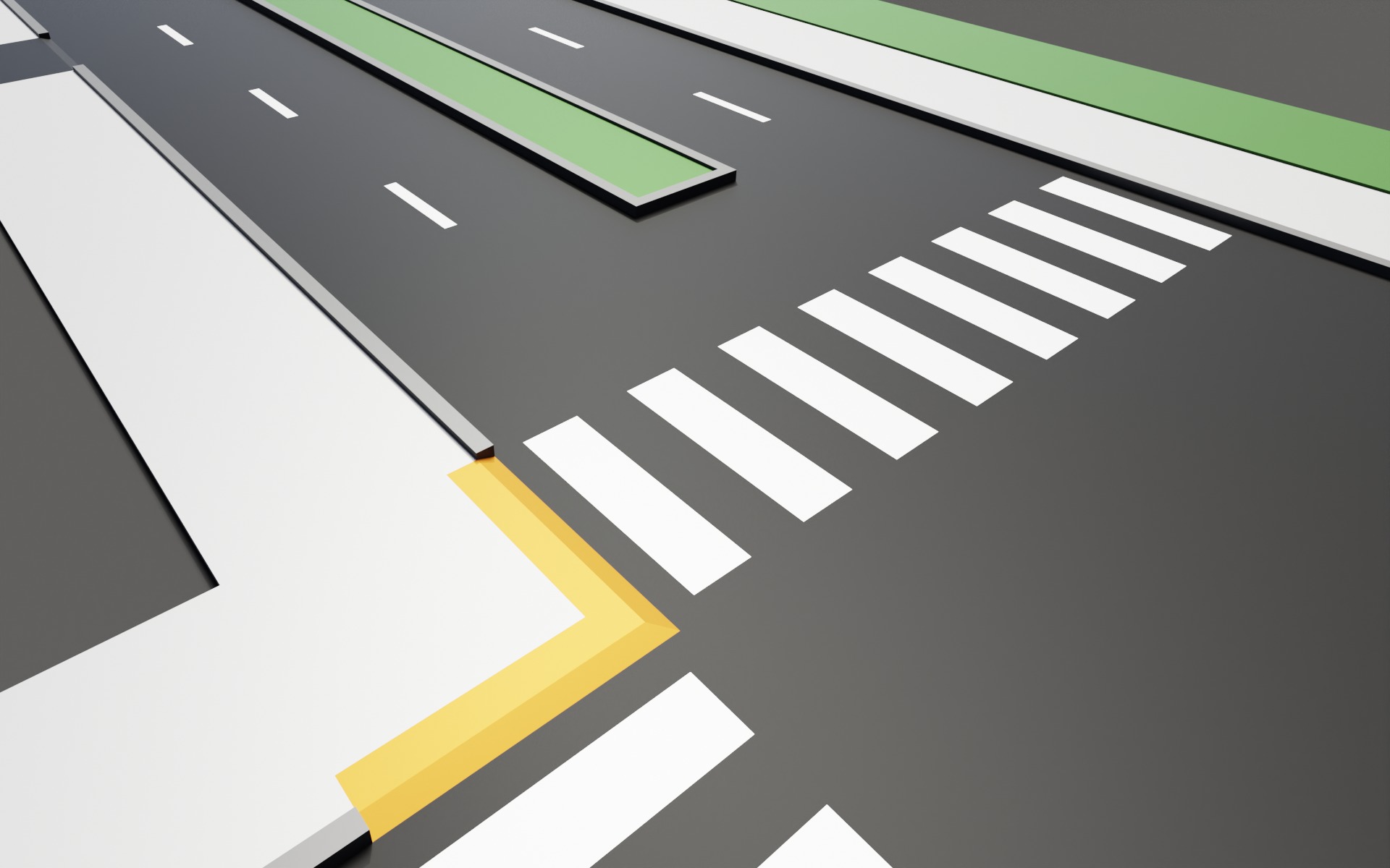 City Roads Tiles Asset Pack Low-poly 3D model_4