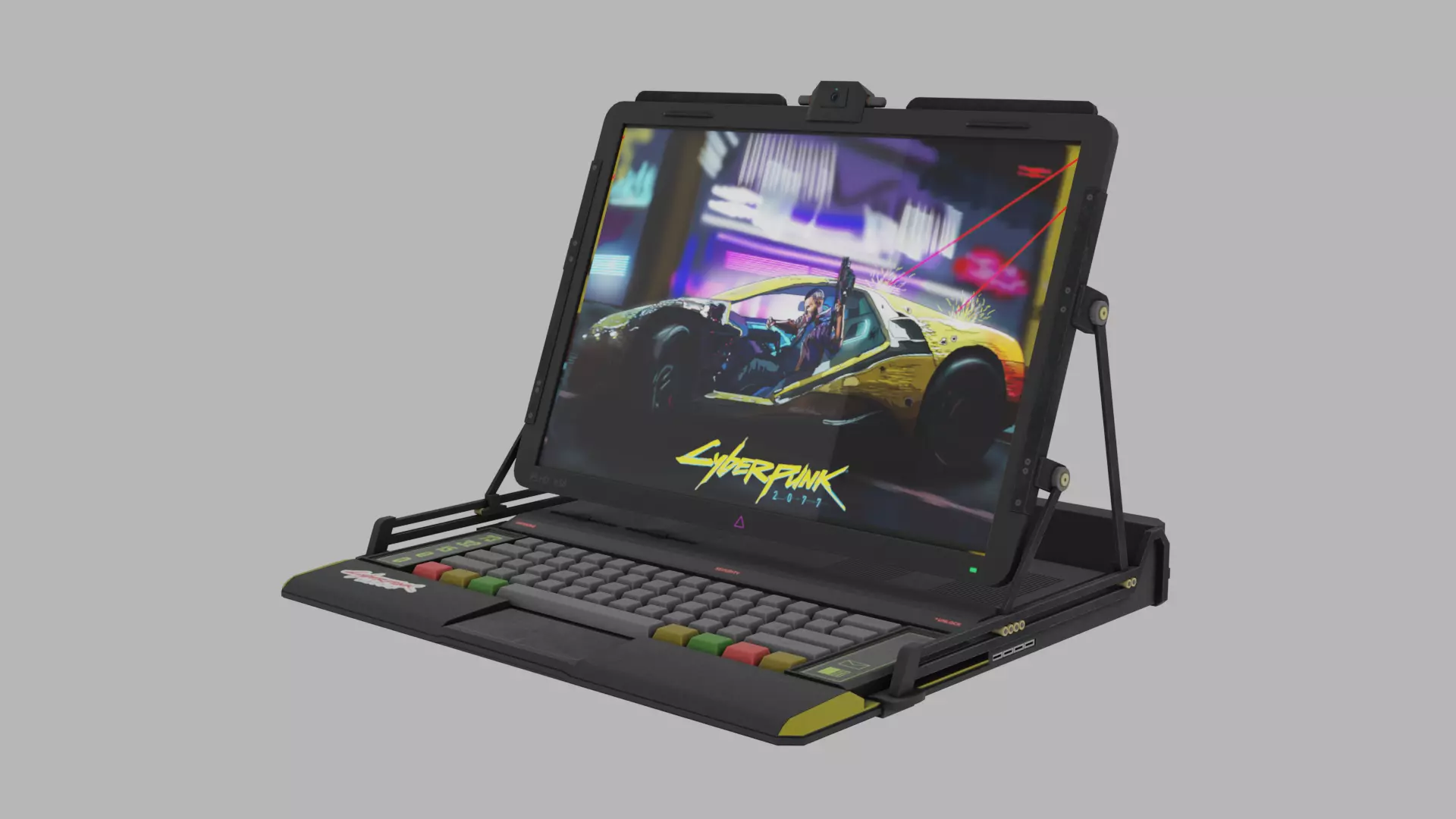 Cyberpunk Laptop Low-poly 3D model_0