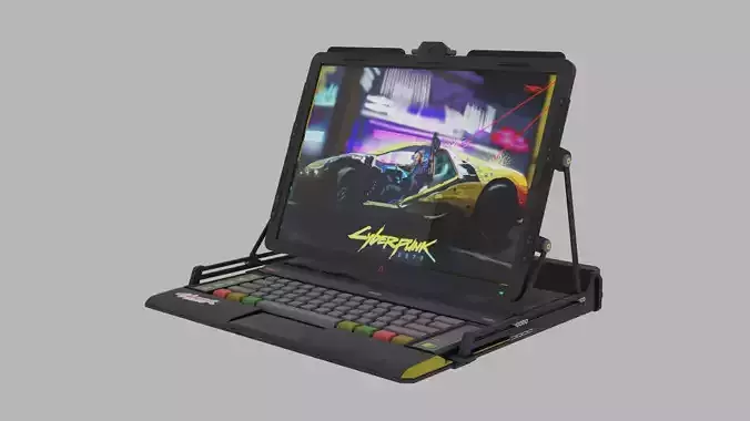 Cyberpunk Laptop Low-poly 3D model Cyberpunk Laptop Low-poly 3D model