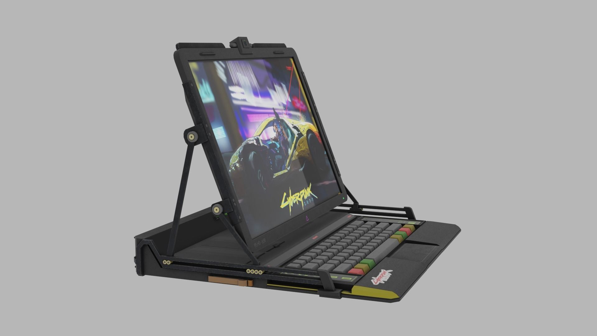 Cyberpunk Laptop Low-poly 3D model_1