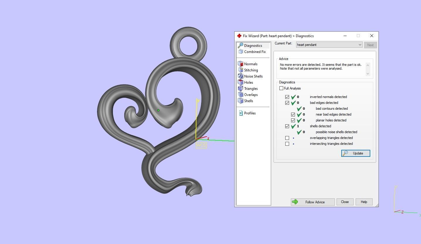 Heart pendant Art Nouveau 3D print model_3