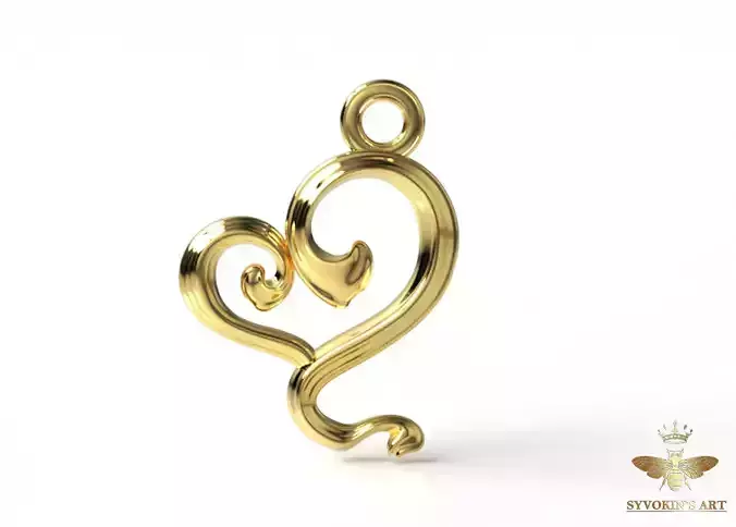 Heart pendant Art Nouveau