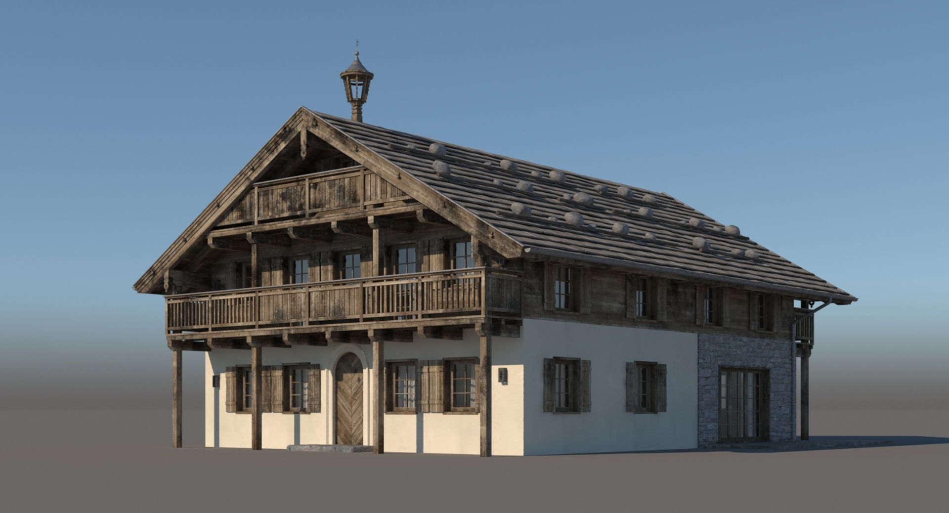 Chalet 3 wooden house 3D model_12