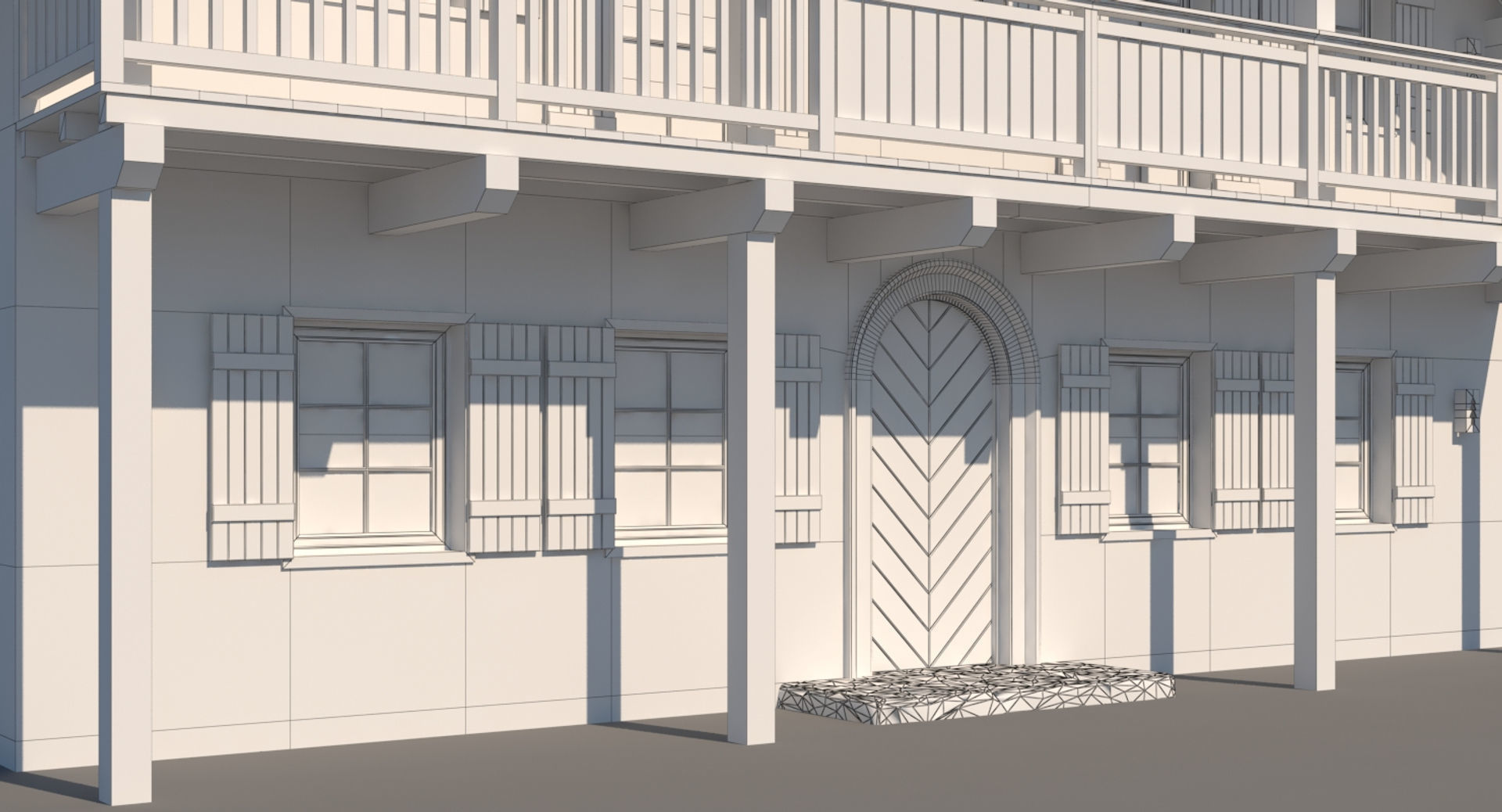 Chalet 3 wooden house 3D model_6