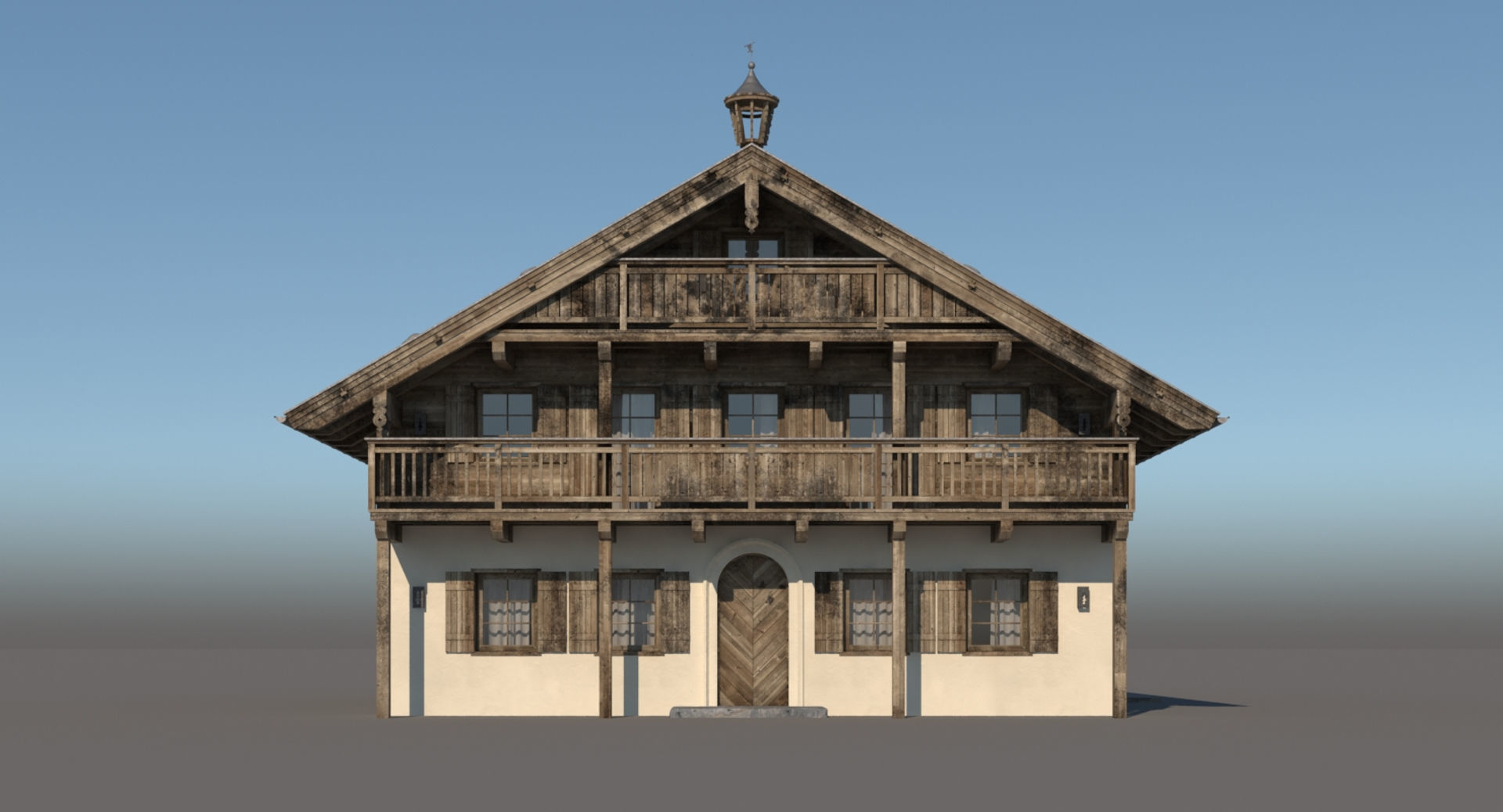 Chalet 3 wooden house 3D model_10