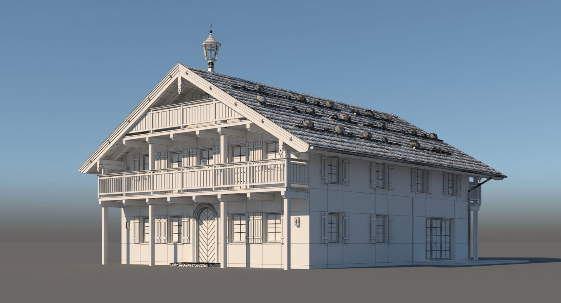 Chalet 3 wooden house 3D model_13