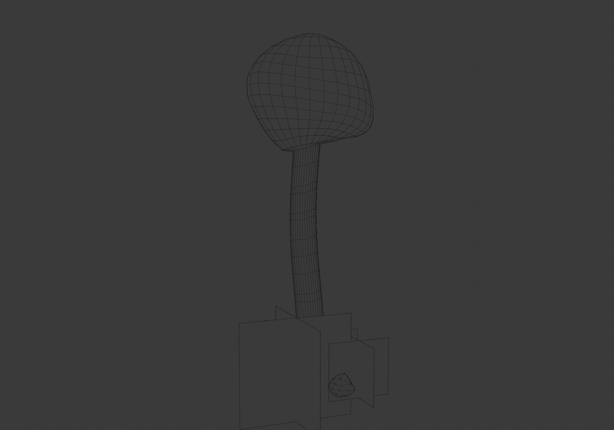 cartoon tree with grass and stone Low-poly 3D model_15