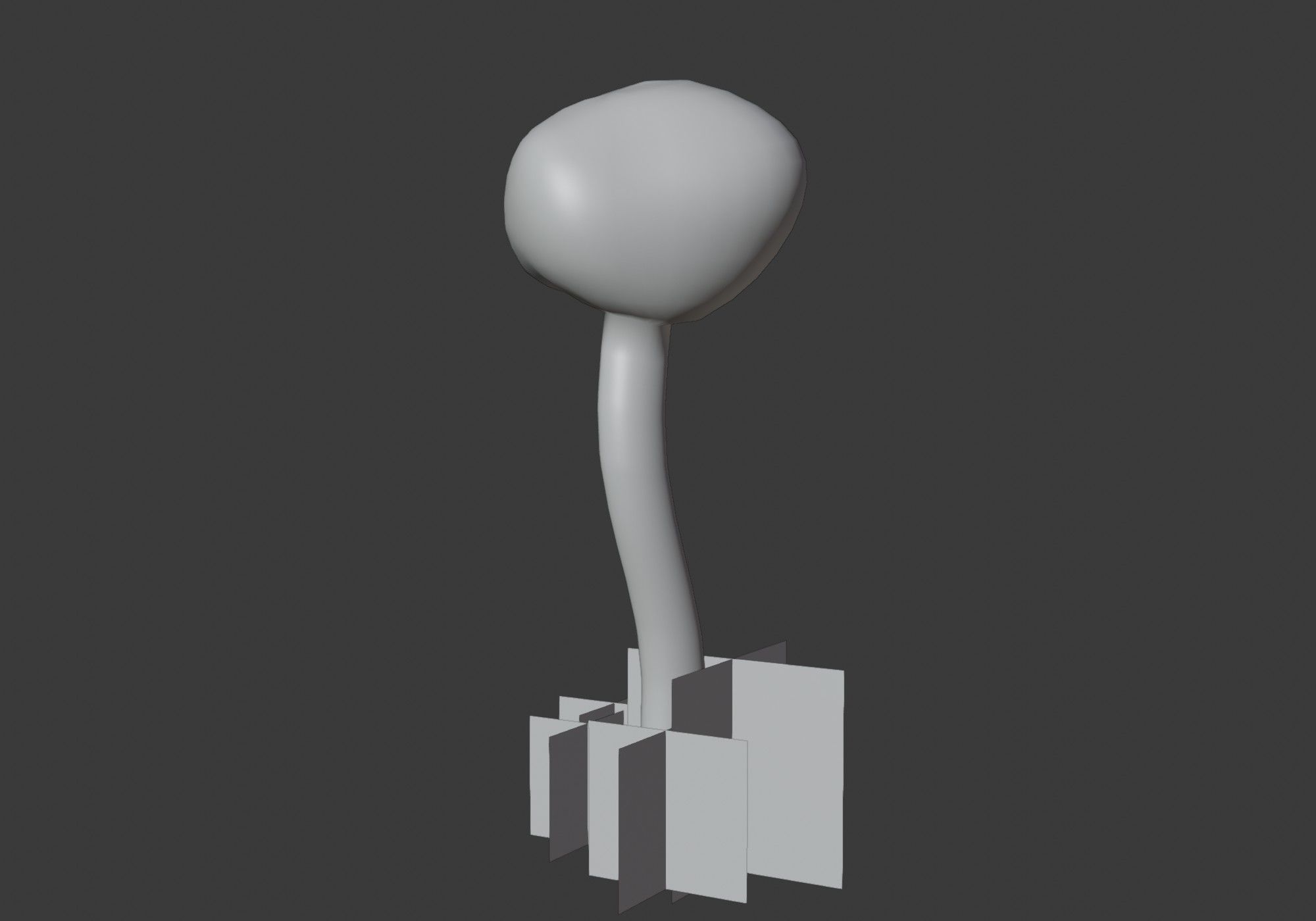 cartoon tree with grass and stone Low-poly 3D model_14