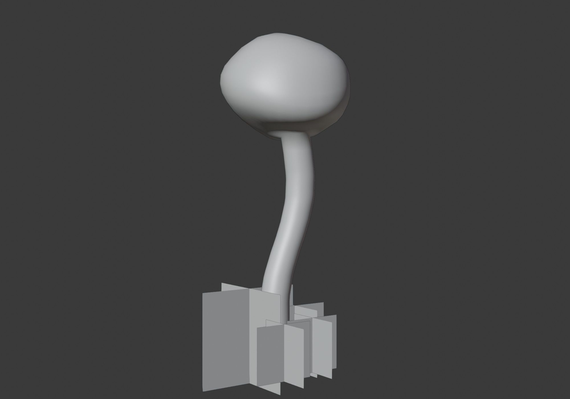 cartoon tree with grass and stone Low-poly 3D model_12